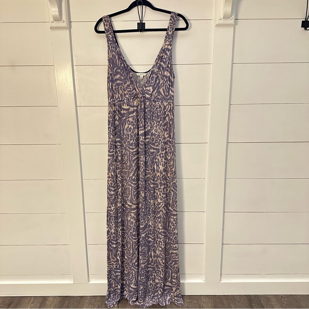 CABI L woman abstract purple gold Patio sleeveless maxi dress coastal boho chic - Picture 3 of 14